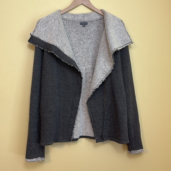Lilla P | Grey Long Sleeve Knit Asymmetrical Hidden Zip Jacket Sweater Cardi L - Picture 3 of 12
